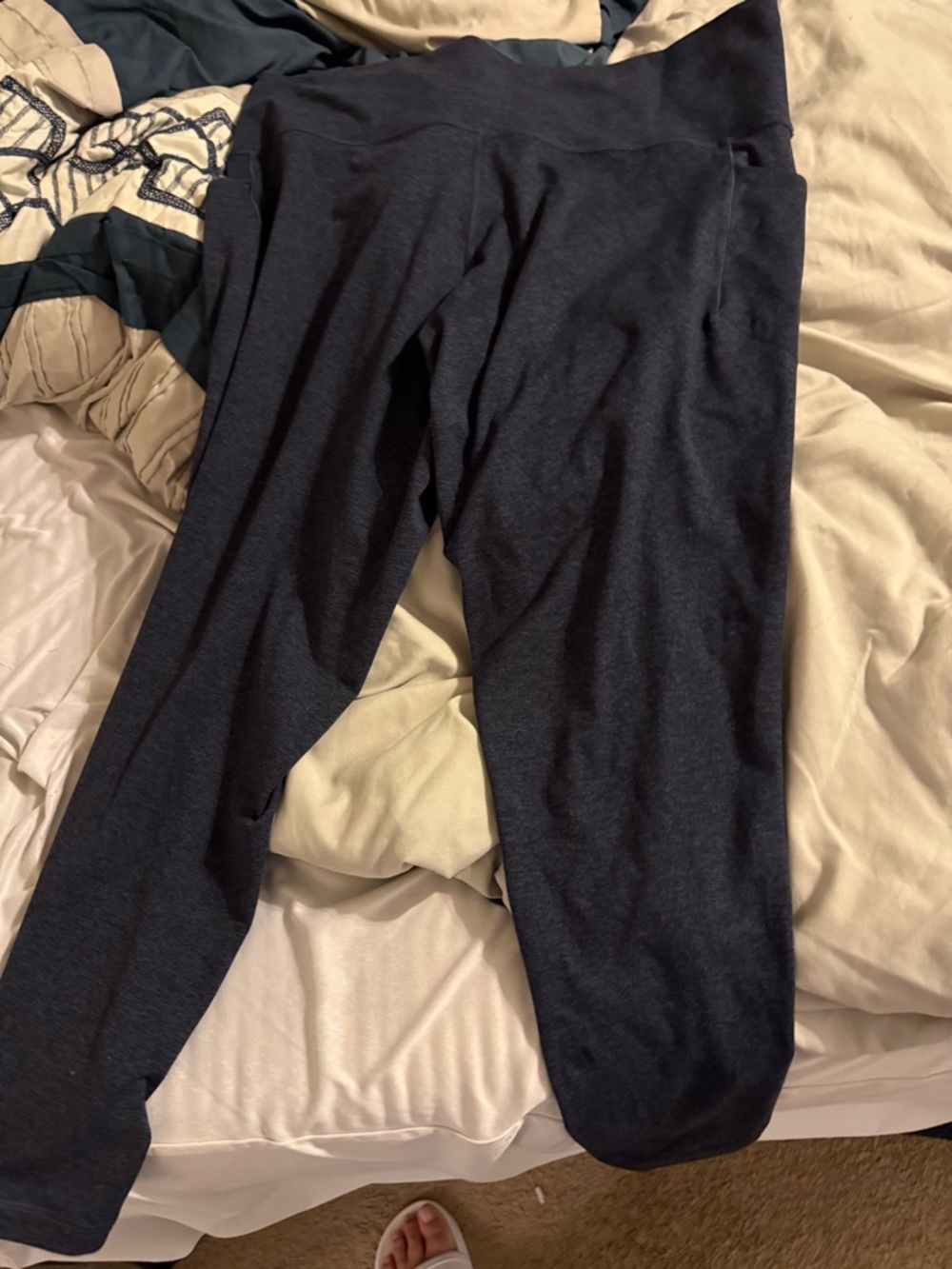 Athleta Heathered Charcoal Blue Soft luxe Leggings
